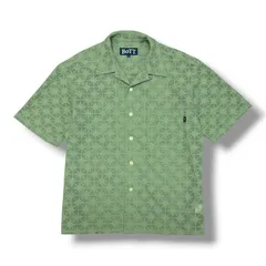参考上代33000円 未使用 BoTT 25SS Sparkle Mesh S/S Shirt スパークルメッシュ半袖シャツ ボット 251BoTT29 グリーン S （4329M）のサムネイル