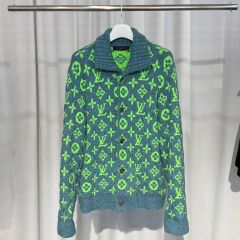 LOUIS VUITTON モノグラム チェック ロングコート モノグラムネオン