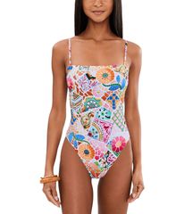 시포리 여성 수영복 상하 세트 Seafolly BeachBoheme Square Neck OnePiece Parfait Pink 핑크