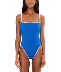 Seafolly Women's Swimsuit Set, Beach Bound Square Neck One Piece, Sapphire