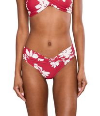 Seafolly Women's Swimsuit Bottoms Only - Seafolly Mayflower Twist Band Mini Hipster Cosmo Red
