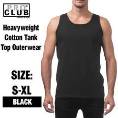 [新品/S-XL] PRO CLUB / プロクラブ  Heavyweight Cotton Tank Top Outerwear ヘビーウエイト　コットン　タンクトップ　BLACK ブラックのサムネイル