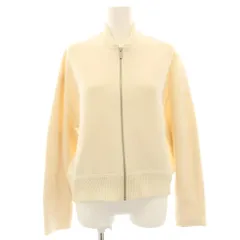 セオリーリュクス theory luxe 24AW CHELSEA SATIN COMBO KENSIE ニットジャケット ブルゾン ジップアップ 切替 ウール カシミヤ混 38 アイボリー 白 ホワイト 03-4403719-100-038 /HNのサムネイル