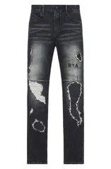 アールティーエー メンズ ボトムス デニムパンツ ジーンズ RtA Clayton Ripped Skinny Jeans Fray Noirのサムネイル