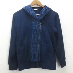 g■ピンクハウス/PINK HOUSE フルジップパーカー/コットン【M】紺/LADIES/61【中古】■のサムネイル