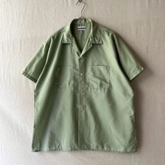 60sビンテージ米軍ミリタリー チノシャツ半袖スプルースグリーン軍物