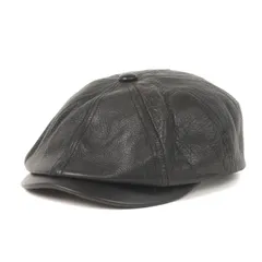 CALEE キャリー キャスケット ブラック 黒 サイズ:M | 22AW キップレザー 裏地ペイズリー キャスケット (CAL LOGO EMBROIDERY LEATHER CAS) | ブランド 帽子【メンズ】【中古】のサムネイル