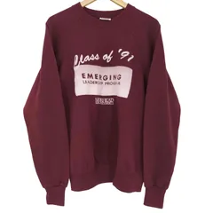 バセットウォーカー BASSETT WALKER 90s USA製 裏起毛 クルーネック L/S ラグラン プリントスウェット メンズ import：L のサムネイル
