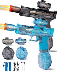 POPERFUN 水鉄砲電動 2個セット電動水鉄砲 USB充電式 ウォーターガン