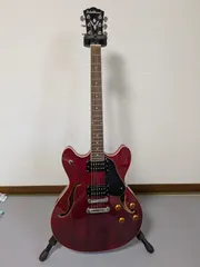 【動作良】Washburn ワッシュバーン HB-30 CH セミアコースティックギター セミアコ チェリーレッド エレキギター グローバーペグ搭載 125周年記念モデル 音出し確認済み バック擦れキズありのサムネイル