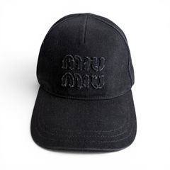 miu miu ベースボールキャップ ブラック M - メルカリ