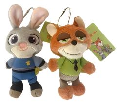 [한국 한정]주트피아 닉 & 주디 봉제인형 매력 2개 세트 카라비나 첨부 Zootopia BUTTER 가방 매력 키홀더