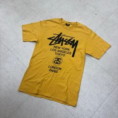 90s OLD STUSSY Tシャツ 白 SSリンク イエロー y2k - メルカリ
