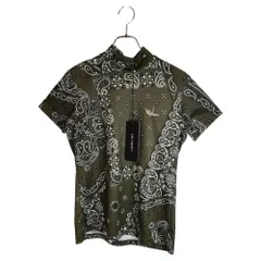 1PIU1UGUALE3 GOLF ウノピゥウノウグァーレトレ ゴルフ 24SS ペイズリー柄 半袖 モックネック Tシャツ GST195-POE477 3 L カーキ レディースのサムネイル