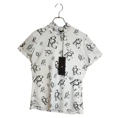 1PIU1UGUALE3 GOLF ウノピゥウノウグァーレトレ ゴルフ 24SS 総柄 半袖 モックネック Tシャツ GST183-POE477 3 L ホワイト レディースのサムネイル