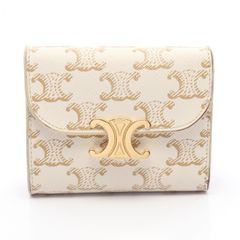 CELINE トリオンフ 三つ折り財布 ホワイト - メルカリ