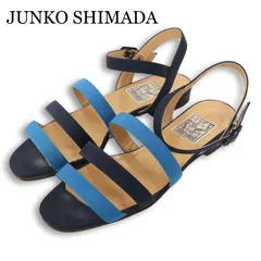 JUNKO SHIMADA ジュンコシマダ 春夏★ 本革 フラット ボーダー ストラップ サンダル 日本製 Sz.23 レディースのサムネイル