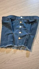 デニムビスチェ クロップドトップスのサムネイル