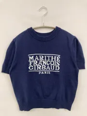 MARITHE FRANCOIS GIRBAUD マリテフランソワジルボー ニット/セーター OS ネイビー コットン ニット 前面プリント ブランドロゴ ショート丈 半袖 クルーネック(丸首) レディースのサムネイル