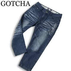 GOTCHA ガッチャ USED加工★ ロゴ刺繍 ストレッチ スキニー アンクル デニム パンツ ジーンズ Sz.S メンズ サーフのサムネイル