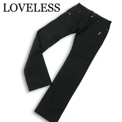 LOVELESS ラブレス 通年★ ストレッチ スカル ロゴ刺繍 ジップ スキニー デニム パンツ ジーンズ Sz.76 メンズ 黒のサムネイル