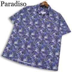 パラディーゾ☆総柄☆薄手ストレッチ☆ポロシャツ【メンズ サイズL
