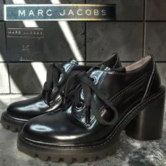 00s MARC JACOBS Y2K Archive 平成ギャル モード 厚底エナメルパンプス イタリア製 本革裏地 シャークソール チャンキーヒール 黒 ブラック レースアップ シューズ Patent Shoes 22.5cmサイズ相当のサムネイル