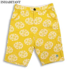 INHABITANT インハビタント 春夏★ 総柄 ロゴワッペン ハーフ ショート パンツ Sz.32 メンズのサムネイル