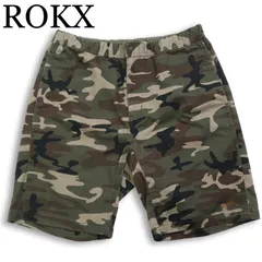ROKX ロックス 春夏★ カモフラ 迷彩 総柄 ストレッチ ロゴ刺繍 イージー ショート パンツ Sz.M メンズのサムネイル