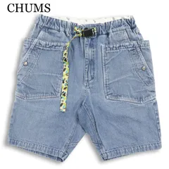 CHUMS チャムス 春夏★ 【Camping Denim Shorts】 デニム ウォッシュ加工 ショート パンツ ジーンズ Sz.M メンズのサムネイル