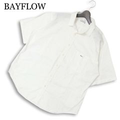 25SS★ BAYFLOW ベイフロー 春夏★ 半袖 ビッグシルエット 刺繍 シャツ Sz.4 メンズ 白のサムネイル