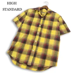 HIGH STANDARD ハイスタンダード 春夏★ 半袖 チェック シャツ Sz.L メンズのサムネイル