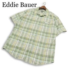 Eddie Bauer エディーバウアー 春夏★ 半袖 インド綿 チェック柄 シャツ 大きいサイズ 特大 Sz.TXL メンズ アウトドアのサムネイル