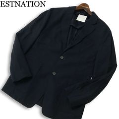 ESTNATION エストネーション 通年★ 背抜き アンコン テーラード ジャケット Sz.M メンズ ネイビーのサムネイル