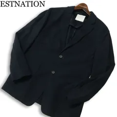 ESTNATION エストネーション 通年★ 背抜き アンコン テーラード ジャケット Sz.M メンズ ネイビーのサムネイル