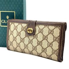 グッチ オールドグッチ 長財布 GGスプリーム ヴィンテージ ベージュ 茶