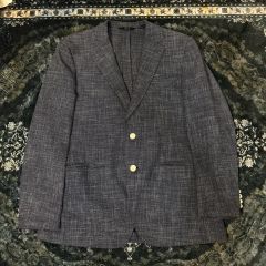 R.CARUSO カルーゾ イタリア製 リネンヘリンボーンジャケットネイビー 