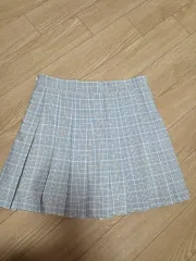 ライトブルー CHECK柄 テニススカート Mサイズのサムネイル