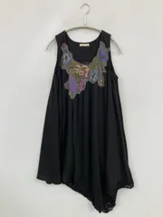 Mignon ミニョン チュニック M ブラック コットン 無地 花柄・ボタニカル柄 レース 刺繍 袖なし ひざ丈 ミモレ・半端丈 レディースのサムネイル