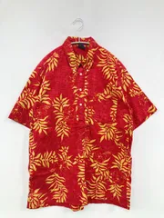 HANG TEN ハングテン シャツ/ブラウス M レッド コットン ボタンダウン 半袖 ミドル丈 花柄・ボタニカル柄 その他総柄 メンズのサムネイル