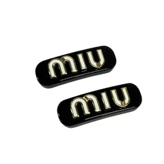 miumiu(ミュウミュウ) バレッタ美品  - 51F072 2F72 黒×白 ヘアクリップのサムネイル