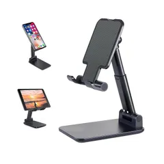 【在庫処分】For 軽量 コンパクト 滑り止め iPhone/ipad/Nintendo タブレットスタンド，折り畳み式 高度調整可能 スタンド スタンド Switch/Samsung/Sony/Nexus/Kindle/Android(ブラック) 携帯 スマのサムネイル