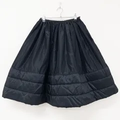 COMME des GARCONS コムデギャルソン フレアスカート 中綿 ギャザー ヴィンテージ アーカイブ 80s シルク ポリエステル ブラック 日本製 レディース M b01625のサムネイル