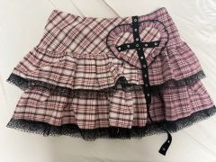 PUTUMAYO プトマヨ チェック フリル ミニスカ レッグウォーマー セット