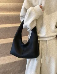 ブラック グレイン 柄 ショルダーバッグ HOBO BAGのサムネイル