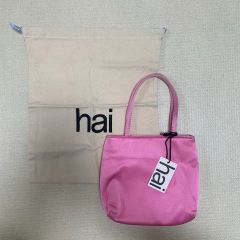 hai ハンドバッグ ピンク ローズモチーフ保存袋付き - メルカリ