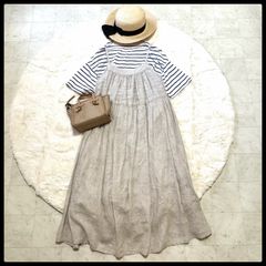 美品 コンジェペイエ アデュートリステス ニット布帛コンビワンピース 