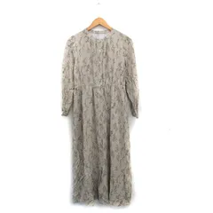 グローバルワーク GLOBAL WORK シャツ ワンピース ロング 長袖 花柄 M ベージュ /KT14