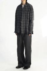 KAJA CHECK OPEN COLLAR SHIRT 2 black - メルカリ