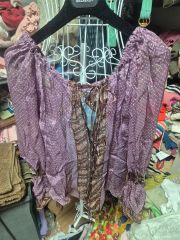 美品 アルベルタフェレッティ 44 シルク100% シフォンブラウス 総柄